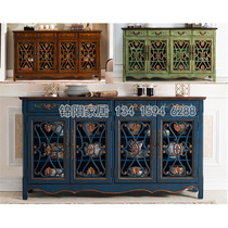 Factory direct porch porch gate four-door Cabinet sideboard American country classical bucket Old Green