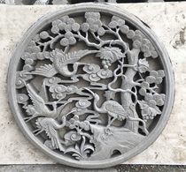 Huipai antique cement flower window Ancient hollow antique brick carving round relief Songhe flying A149 60*60