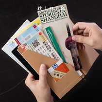 Saury travel notebook PVC storage bag handmade notebook Kraft paper storage clip loose-leaf notepad for Notepad