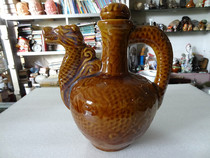 Antique Collection North Korea Koryo Dragon Type Kiln Glazed Old Porcelain Wine Jug Folklore