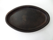 Antique collection Korean Goryeo oval thick old iron plate barbecue pot ironware