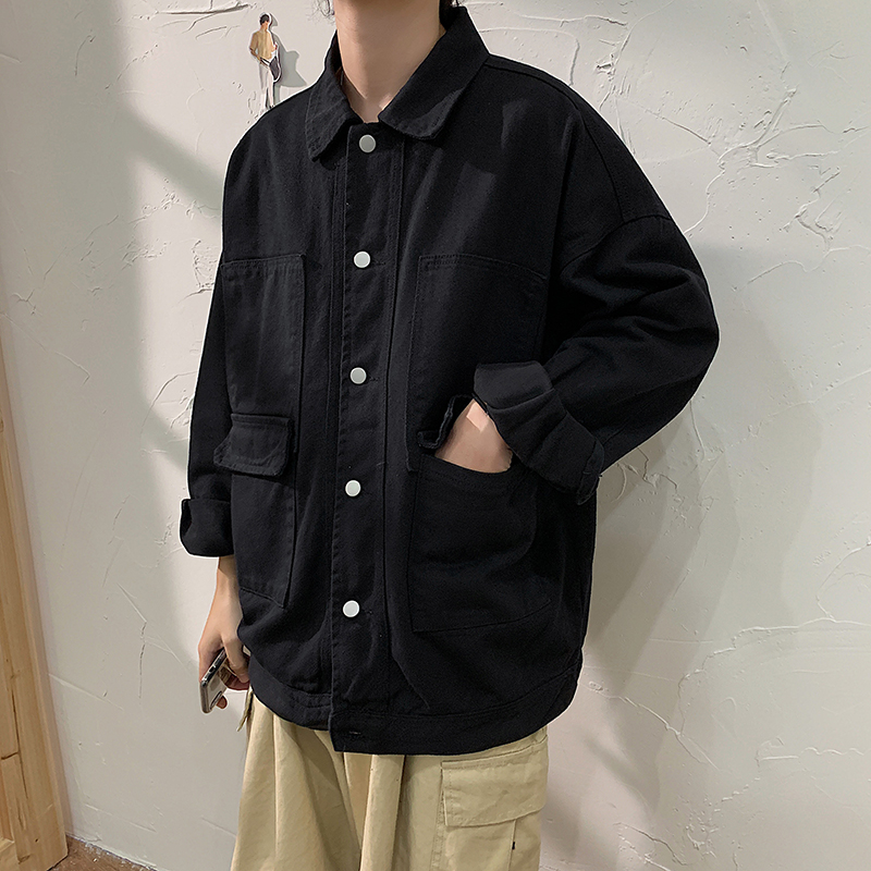 春秋季潮牌ins工装外套男百搭宽松韩版衣服港风潮流休闲牛仔夹克