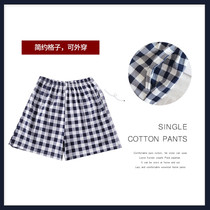 Pajama pants women Summer cotton shorts thin summer Korean home pants loose casual can wear plaid home pants