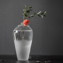 Three times Japanese clouds Zen vase Glass transparent flower vase Water raising flower arrangement Home living room tea ceremony ornaments