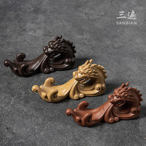 Three times purple sand tea pet ornaments can raise lucky Pixiu Creative handmade dragon turtle tea play insect tea accessories