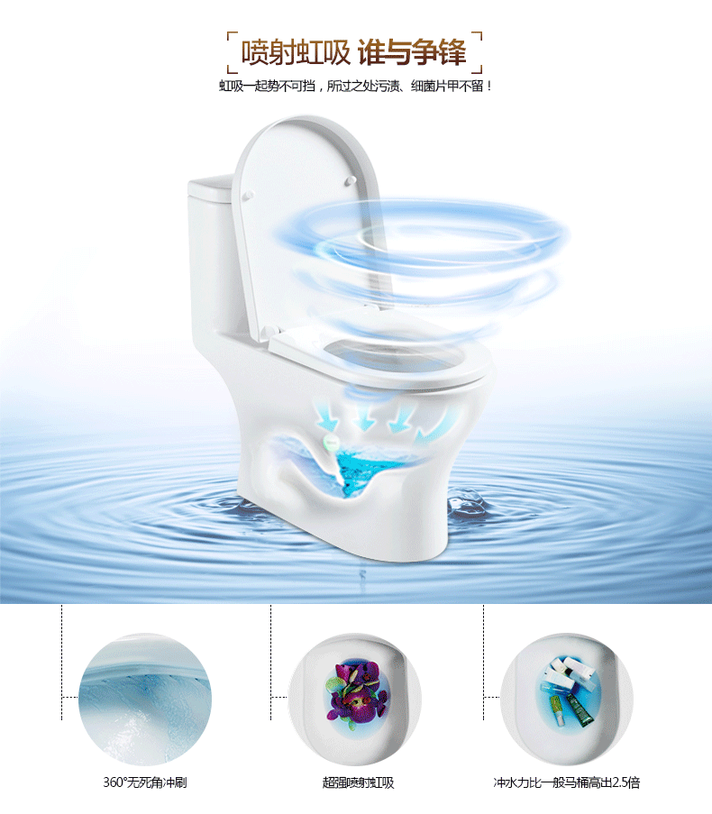 东鹏洁具 抽水马桶坐便器 卫浴喷射虹吸式节水座厕座便器6021