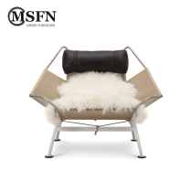 Masfino Norse minimalist hand-woven hemp rope sailing lounge chair modern living room balcony lazy recliner