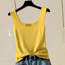 Ice Silk Thin Knit Harness Vest Woman Summer New Sleeveless Slim Inner Hitch Collar Bottom Jacket Outside Wearing Tide