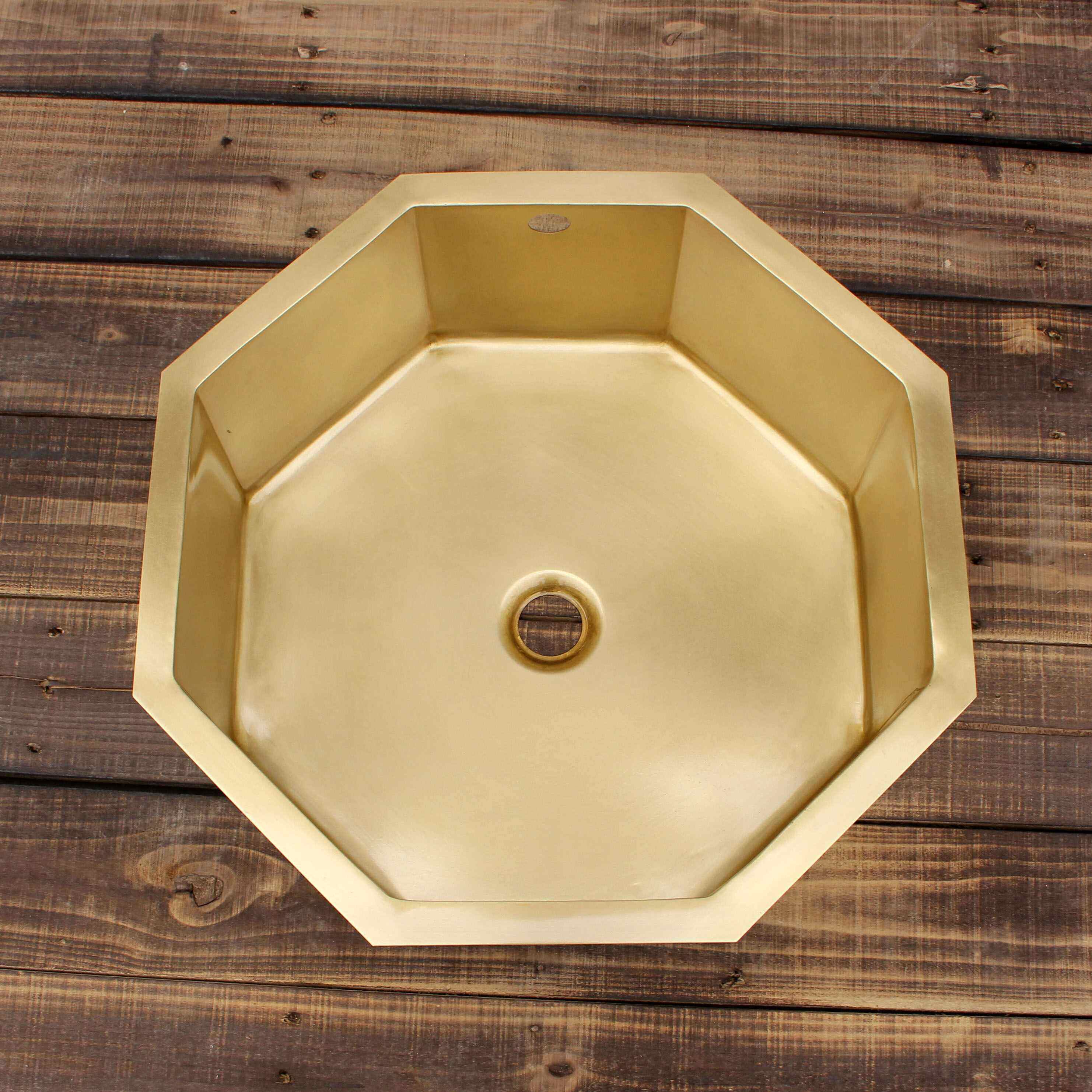 复古北欧八角黄铜台下盆台盆洗脸盆杭州钓鱼台酒店装饰设计盆面盆