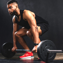 Plastic-coated solid barbell male and female home fitness equipment practice hip squat deadlift bench press combination set 50kg