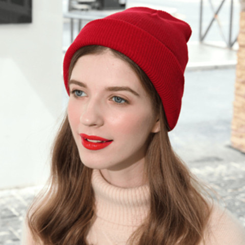 黑色针织帽圆脸胖脸适合的帽子女士秋冬大脸胖妹妹洋气漂亮毛线帽