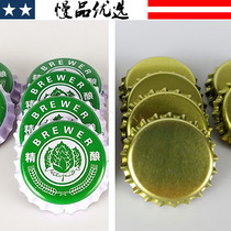 SG608 (Yellow silver white white green hops standard crown beer lid)Home-brewed beer
