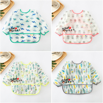 Thin baby blouse Waterproof baby childrens anti-dressing blouse Eating clothes Painting clothes Bib