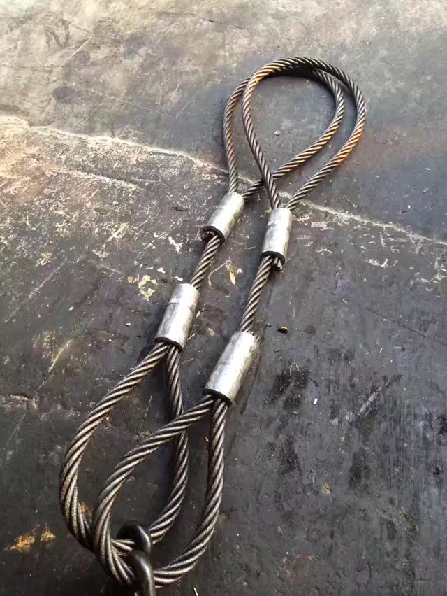 铝套压制起重钢丝绳吊索具配链条吊索具用于工厂码头吊装设备