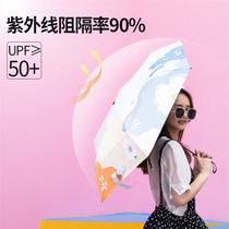 Japan CK parasol women four fold mini vinyl parasol Super anti purple sun sun protection outside rain and rain dual use