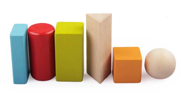小学数学教具立方体积木制启蒙积木圆柱三棱柱教具长方体球3cm