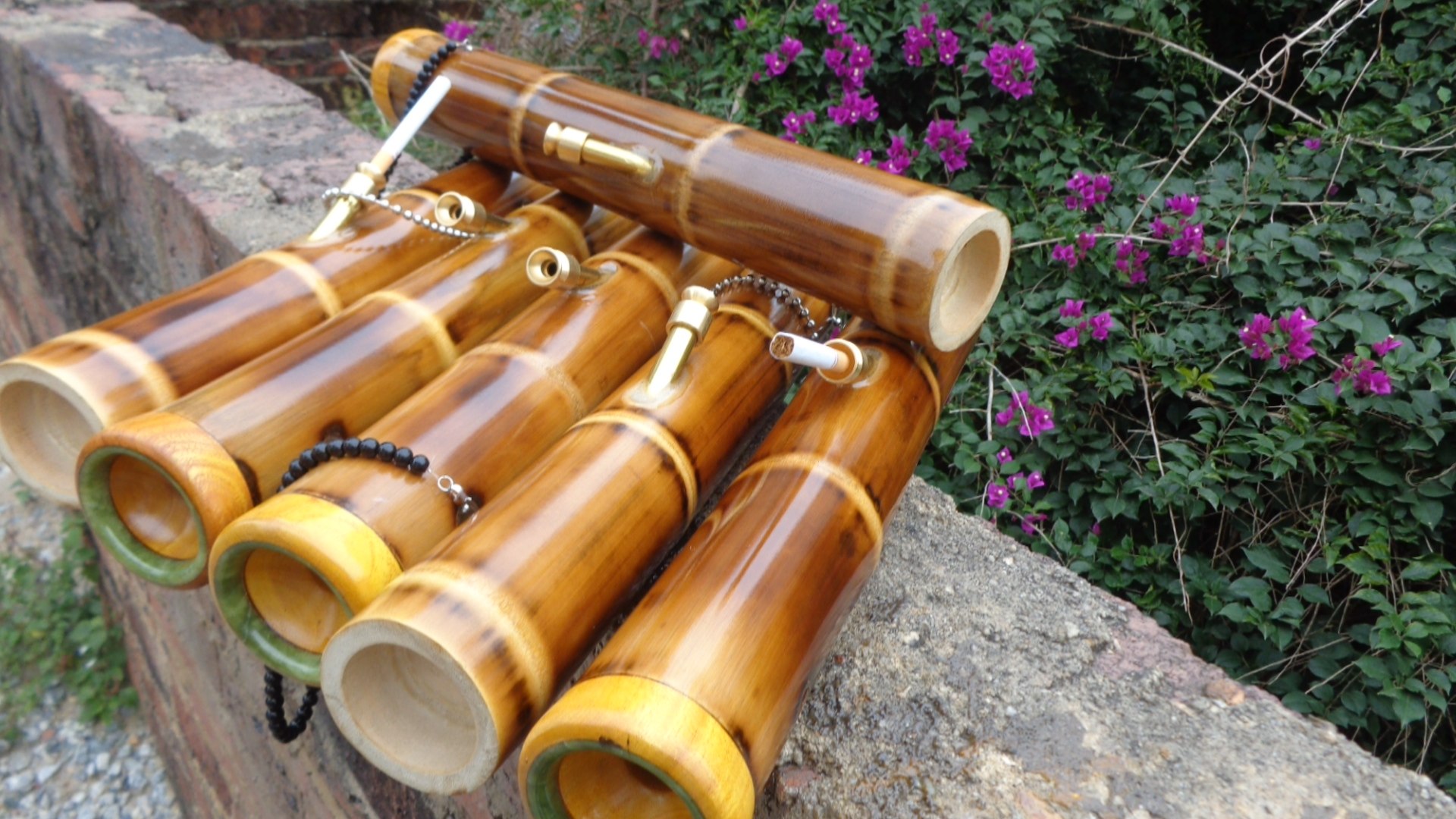 竹水烟筒喜悦高级版 短款 广东烟具 玉石木嘴 包邮 刻字刻画