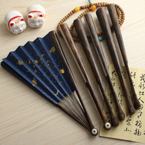 Brown bamboo folding fan Water Drop Head 95 peach silk bamboo Sugong monk head Golden bamboo folding fan blank calligraphy text play Fan