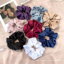 French vintage large intestine Hairband ins satin solid color fabric head rope female holster Korea simple Net red plate hair rope