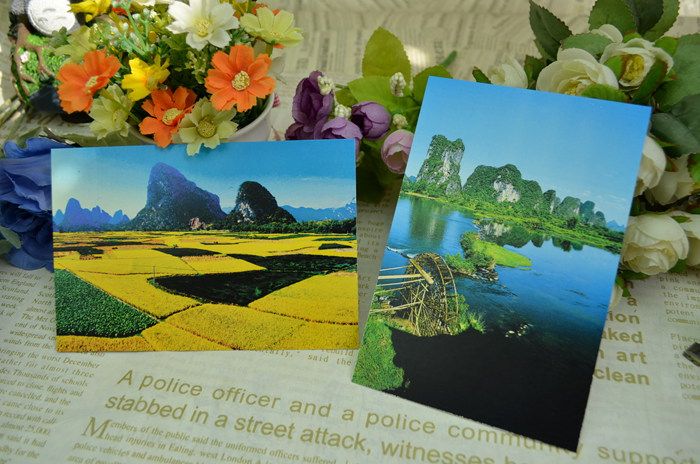 桂林山水甲天下广西风景明信片 贺卡小卡片15张