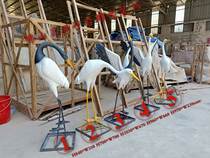 Beautiful sandstone sculpture decoration Sandstone red-crowned crane sculpture Sandstone sculpture set of five pieces