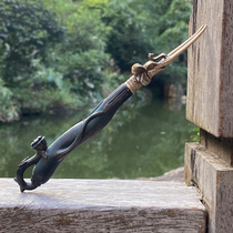 Elephant pot fork pure copper pot pad cover clip Japanese pot up copper bamboo pot holding pure handmade copper accessories retro tea set