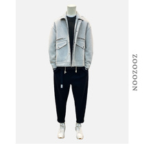 2021 New Youth Men autumn and winter short double-sided cashmere woolen coat business casual high coat