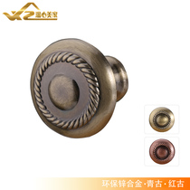 Qinggu red bronze Single hole round handle 29 29 25 European wardrobe kitchen cabinet door desk drawer handle