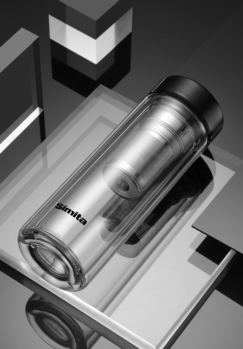 simita双层玻璃杯男女隔热加厚过滤泡茶杯高档茶水分离夏季水杯子