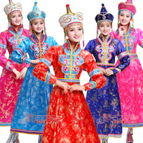 Womens Mongolian performance clothing Traditional Mongolian robe Womens long Mongolian clothes Grassland welcome dress Mongolian wedding