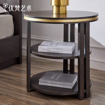 Youfan art Napa II American light luxury round edge wooden living room balcony coffee table Simple round corner S-J1