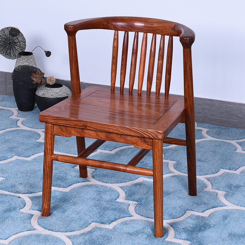 艺铭天下花梨木牛头椅新中式靠背椅