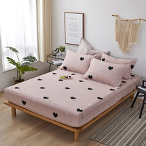 100% cotton pure cotton cartoon love fitted sheet dustproof bed cover 1 2m1 5m 1 8 mattress Simmons protective cover bed cover