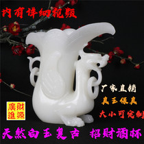Natural Afghan jade dragon head jade wine glass Chinese style gift living room porch decoration high-grade jade wine glass
