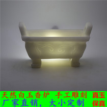 Natural Afghan incense burner Jade Buddha worship rectangular incense burner feng shui accessories worship supplies