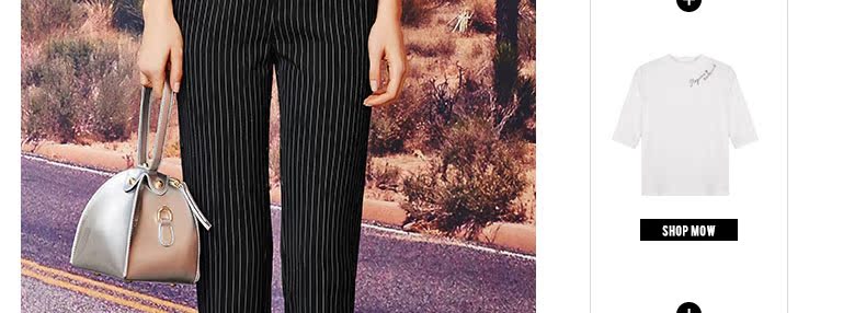 日本有紀梵希的專櫃 洛可可2020春裝新款條紋顯瘦鉛筆褲女休閑褲5335KS201專櫃 紀梵希服裝專櫃
