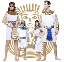 Halloween cosplay masquerade adult Cleopatra Egyptian Pharaoh Queen Couple dress