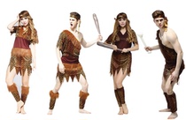 Halloween cos costume adult male and female indigenous primitive Indian BAO WEN Savage couple costume