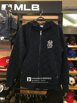 Taiwan SF straight hair MLB baseball uniform autumn and winter cotton jacket Yankees mens hooded cotton jacket