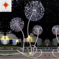LED Reed Light Outdoor Landscape Square Park Emulation Shining Optical Fiber Round Dandelion Light Waterproof Meadow Brightening