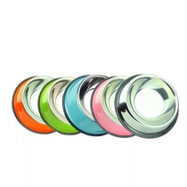 Mr. Mink pet supplies pet bowl non-slip stainless steel pet Marten bowl multi-color stainless steel basin