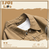 Drifting with the wind and cutting the constant mind 1701 LIFE Original design Fall Flap Splicing Couple Jackets