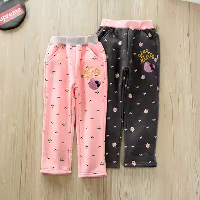 Girls pants autumn and winter new children Korean loose spring and autumn fleece thick casual sweatpants