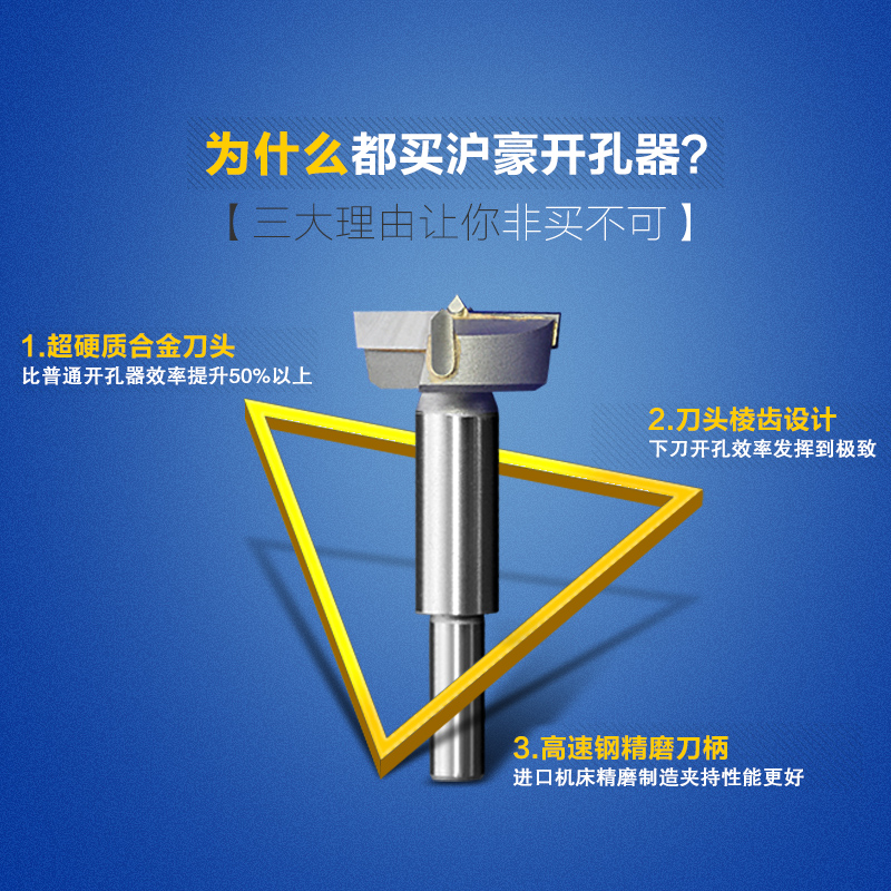 沪豪木工开孔器套装加长板材铰链电钻合金钨钢打孔塑料扩孔钻头产品展示图1