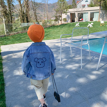 Boys baby cowboy coat spring and autumn clothing 2021 new childrens denim clothing childrens coat tide foreign air Korean version