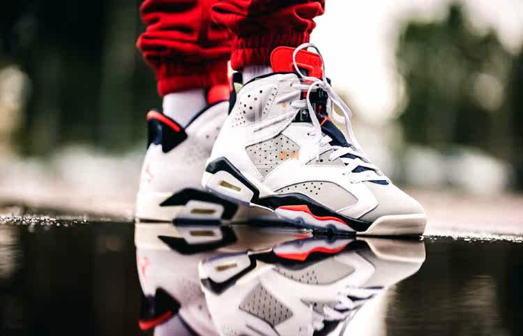 airjordan乔丹aj6代篮球鞋ts联名大巴黎黑红樱花粉白鳄鱼384664