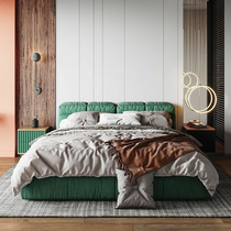 Fabric bed Detachable and washable Simple modern bed Master bedroom double bed 1 8m cloth bed Light luxury Nordic bed Childrens cloth bed