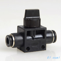 High quality black Pu tracheal hose hand valve manual switch pipe valve HVFF-4 6 8 10 12mm