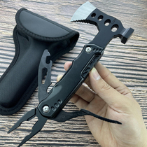 Outdoor Multifunction Axe Hammer Stainless Steel Camping Survival Bottle Opener Screwdriver On-board Tool Sharp Folding Pliers