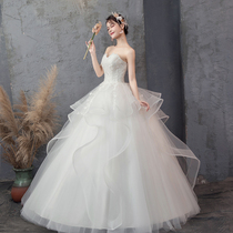 Bandeau wedding dress 2019 new small bride female child net red shaking sound Sen department light simple princess cover pregnant belly pregnant woman